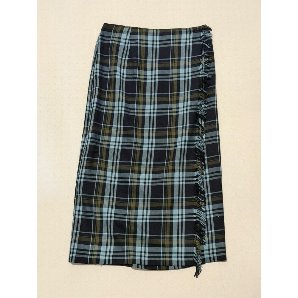 Requirements Blue Plaid Maxi Skirt | Size 10